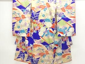 アンティーク　錦紗草花模様着物